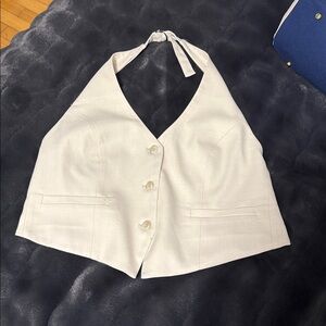 Wayf Cream Bustier Buttoned Top